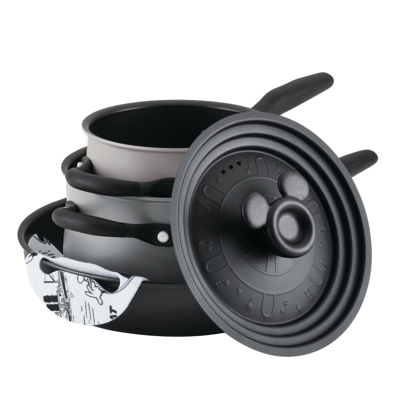 Disney 100 Nonstick Induction Cookware Essentials Set, 4-Piece, Steamboat Willie Edition
